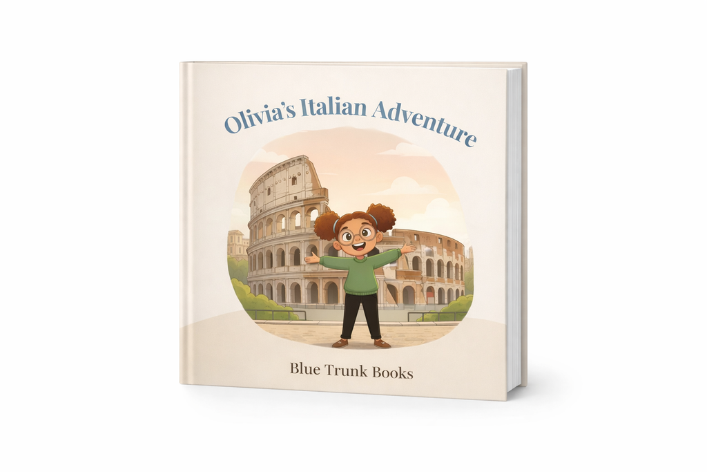 Italy travel book hardback edition standing mockup - Blue Trunk Books
