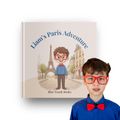 Personalized Paris travel book for kids with custom name and illustrated character - Blue Trunk Books